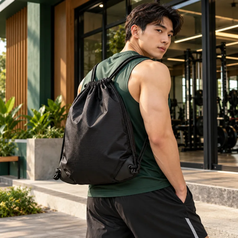 Balo Dây Rút Vải Dù Đen Tập Gym