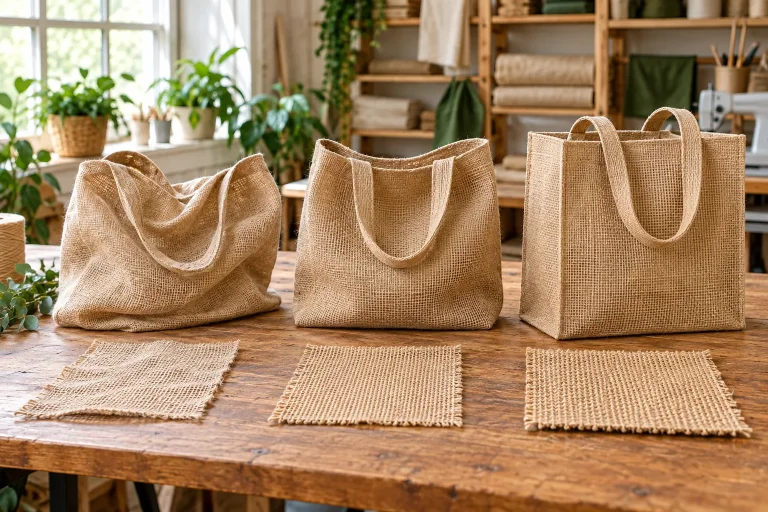 Ba mẫu túi vải đay với độ đứng dáng khác nhau