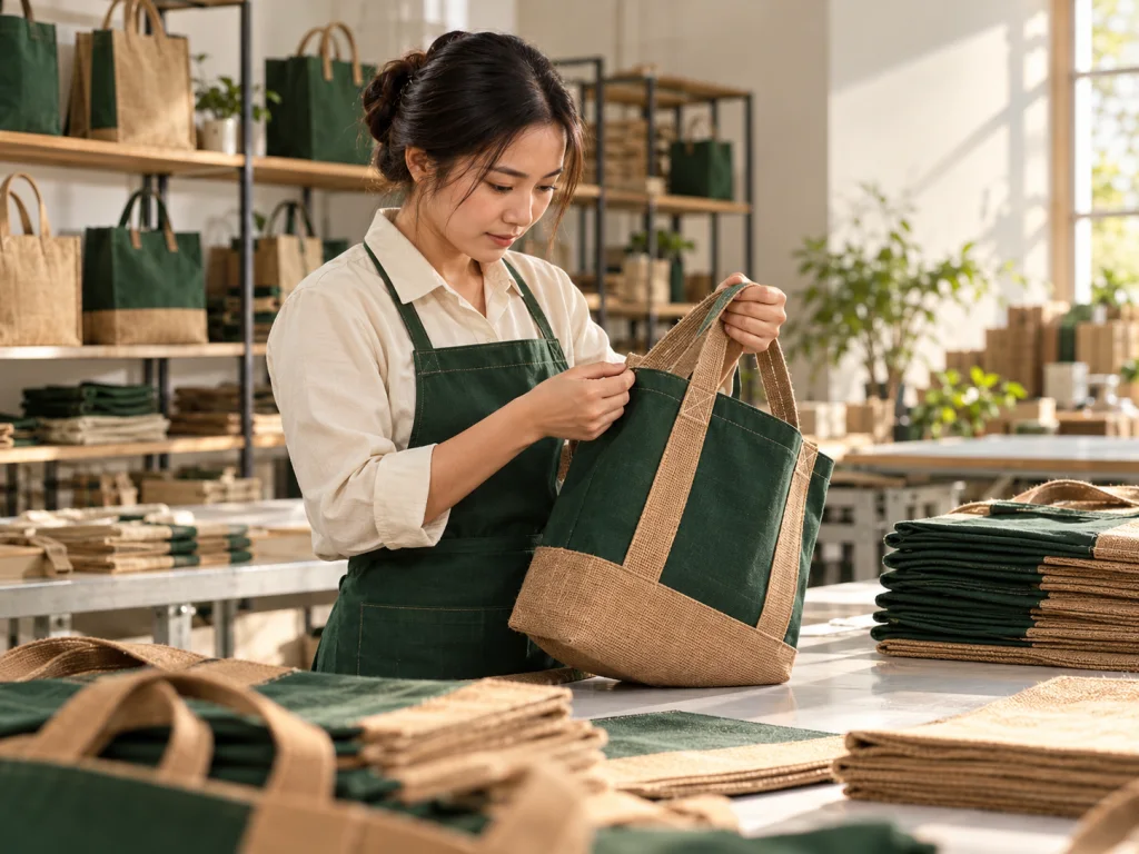 Kiểm soát chất lượng túi vải tại xưởng