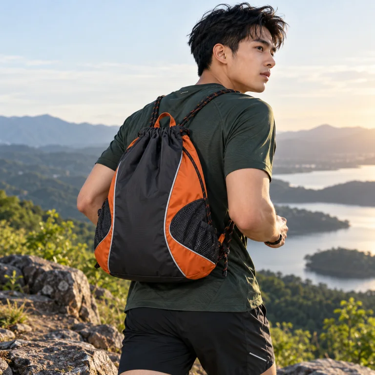 Túi Dây Rút Vải Dù Phối Cam Dùng Thể Thao