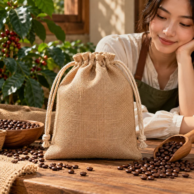 Túi Vải Đay Đựng Cà Phê 500g Dây Rút
